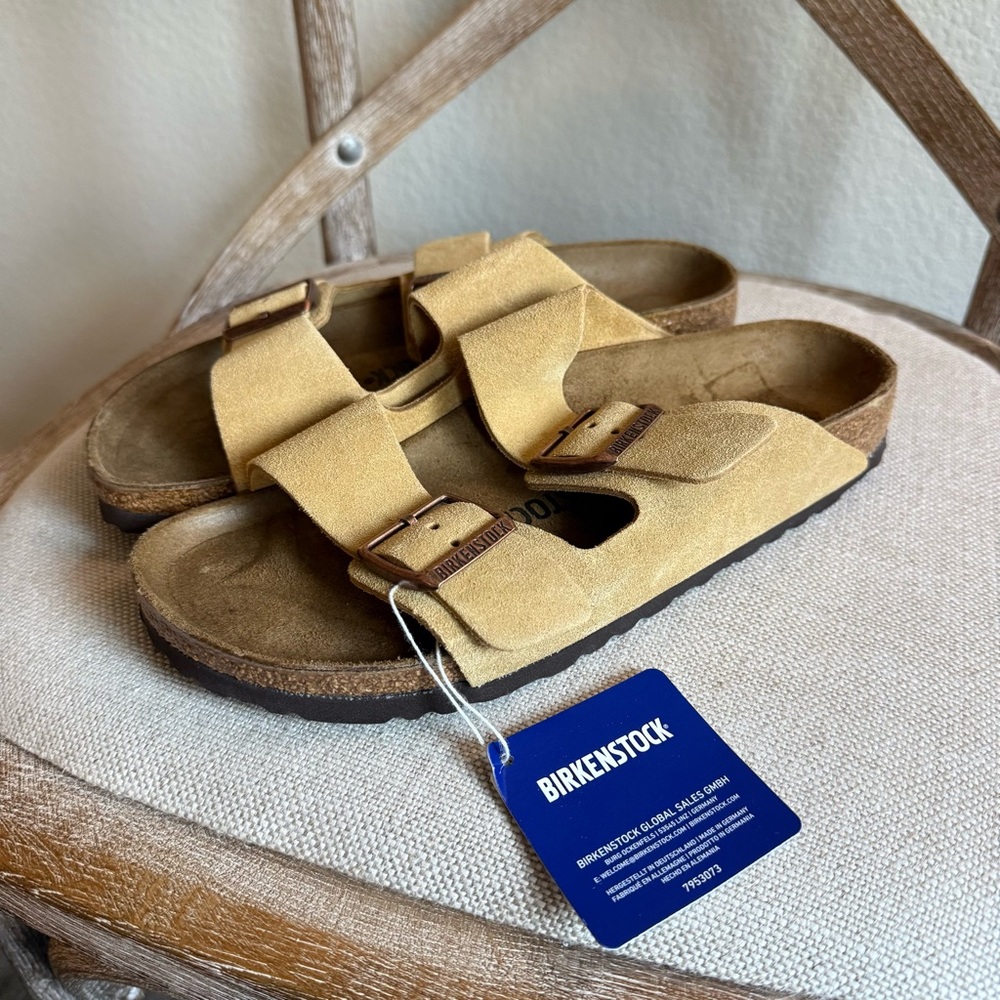 Birkenstock Arizona Suede Leather Sandals latte cream - Picture 5 of 8